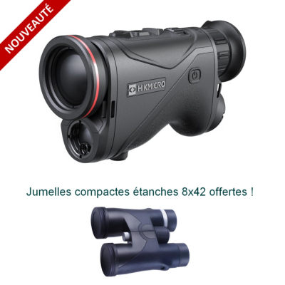 HIKMICRO CONDOR CQ35L 2.0 - Monoculaire de vision thermique avec télémètre laser intégré + Jumelles 8x42 offertes !